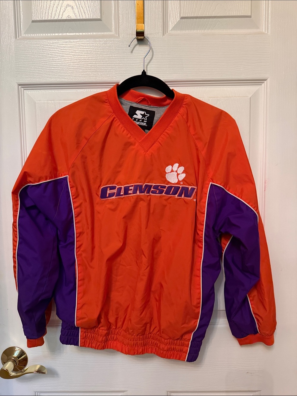 STARTER Orange & Purple Clemson Pullover Jacket